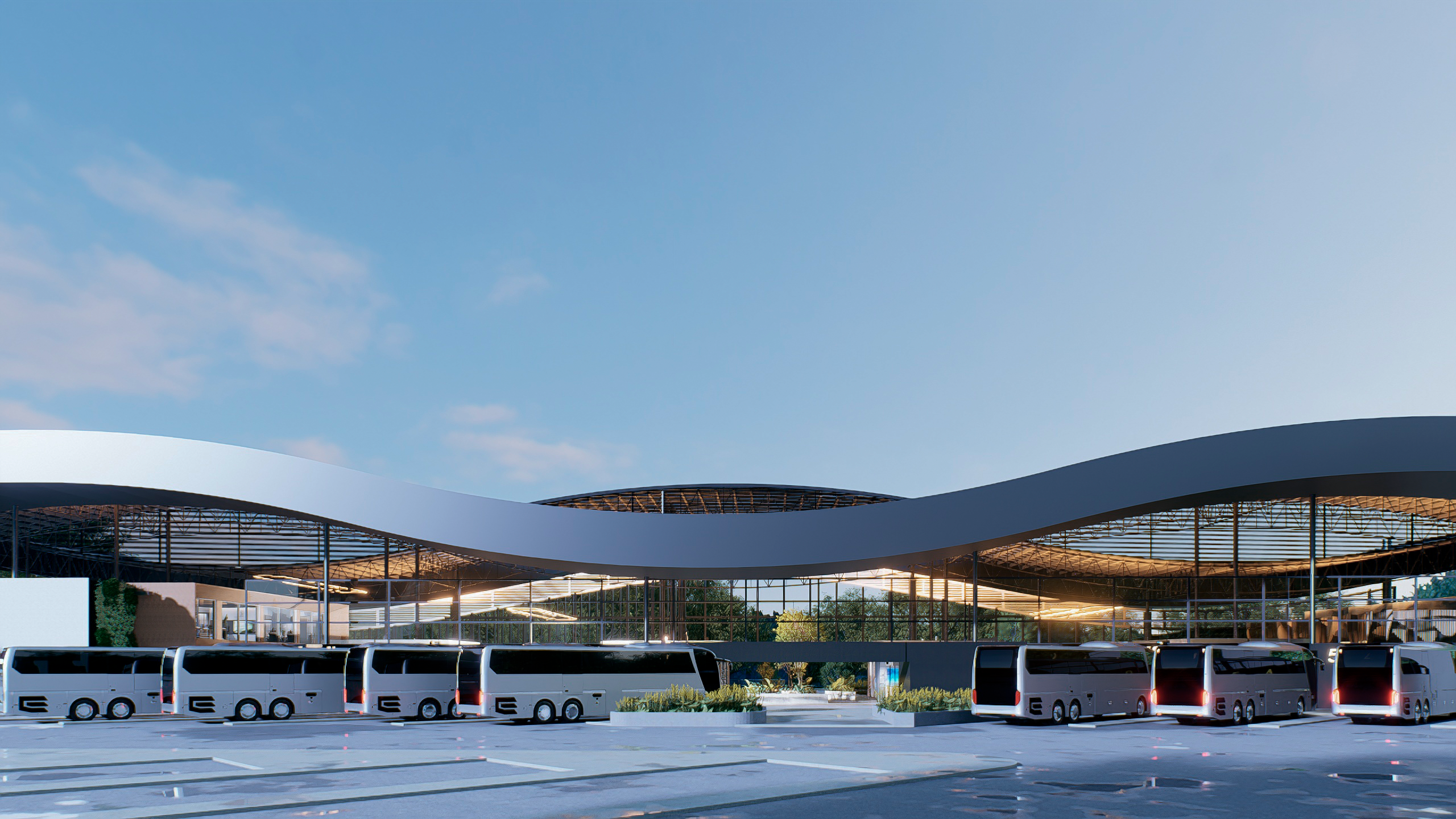 Bus Terminal Panoramic View
